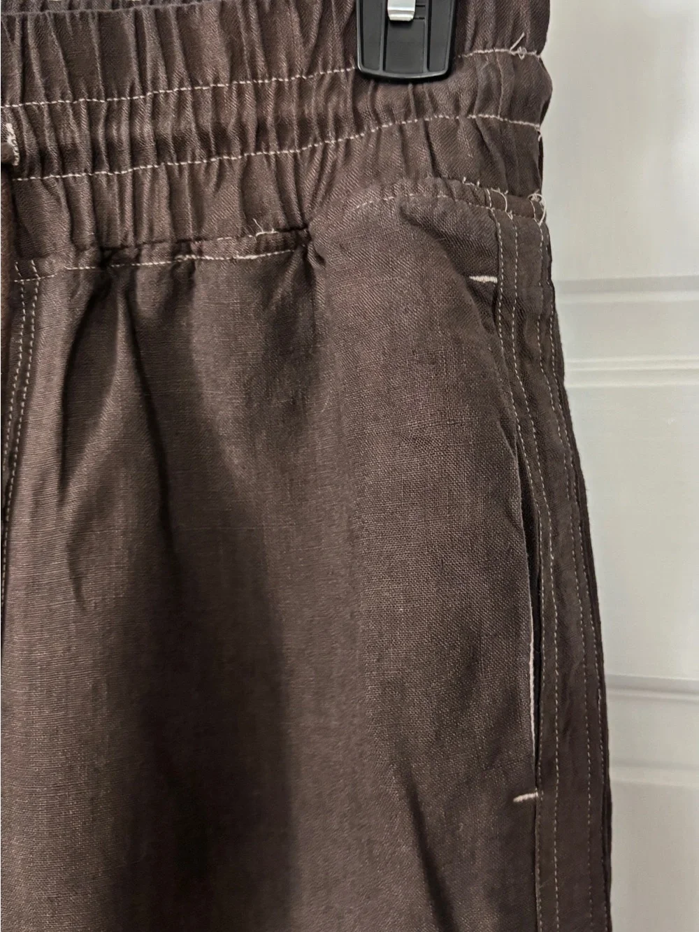 Quince Brown Linen Pants Small-DISCOLORED